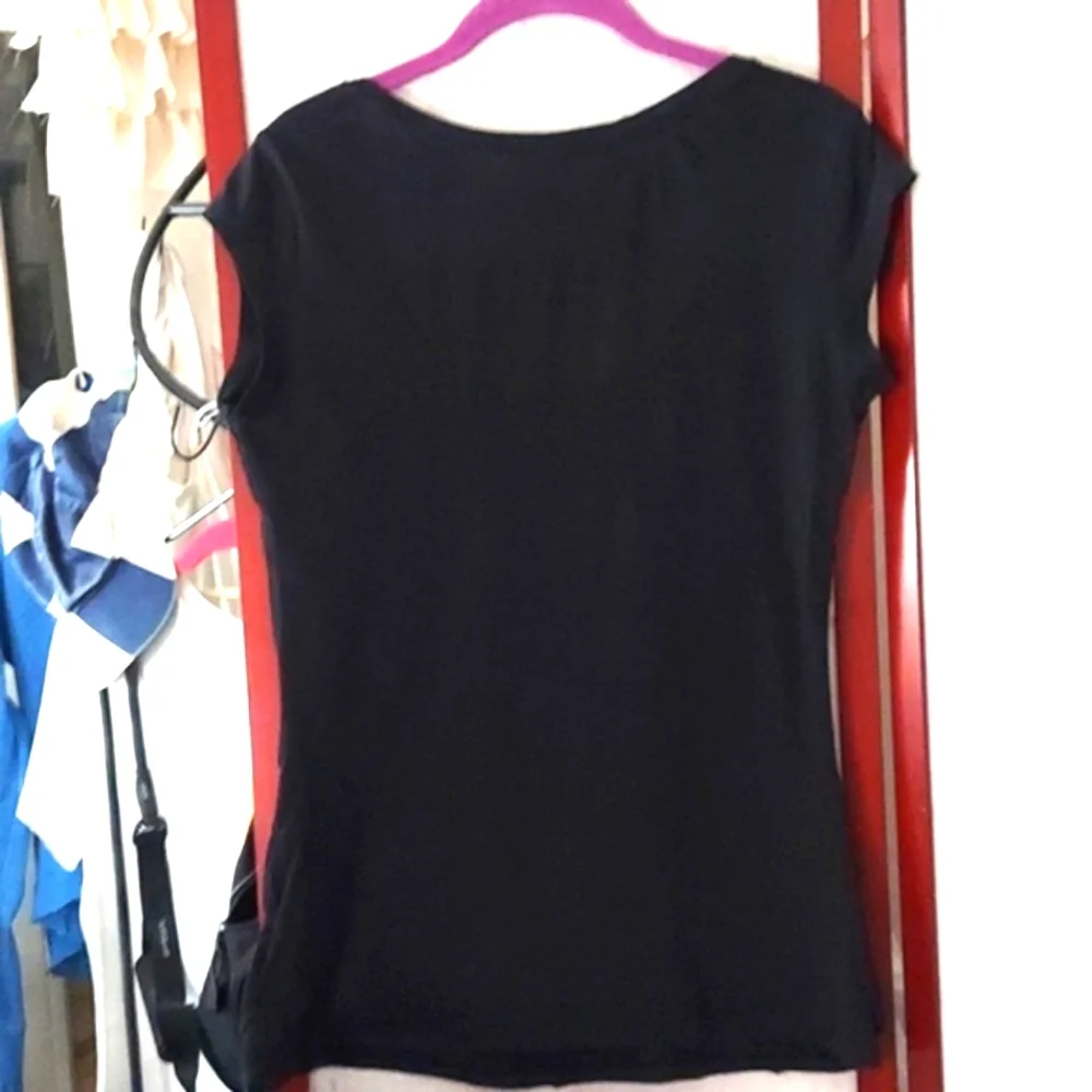 Kenneth Cole Black Ruffle tiered Cap Sleevless Top Sz S